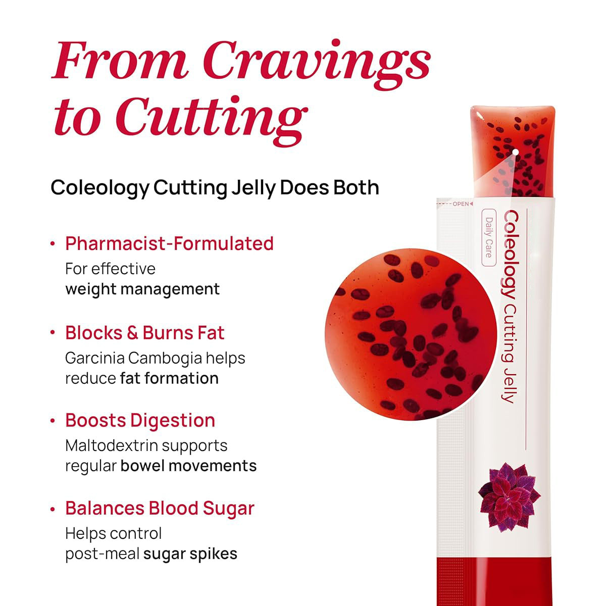 VitaLean Chia Seed Collagen Jelly Sticks Pomegranate Flavor
